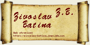Živoslav Batina vizit kartica